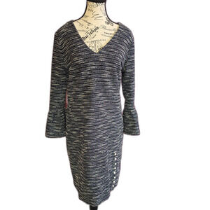 Karl Lagerfeld sheath dress flounced sleeves Career Chic Size 12